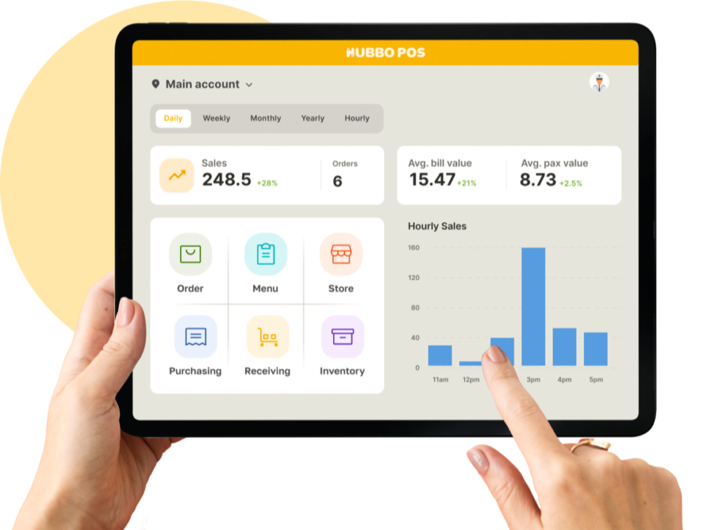hubbo pos ipad interface